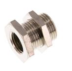 G 1/4 x G 3/8 F/M Raccord pour cloison en laiton nickelé, Bricolage & Construction, Verzenden