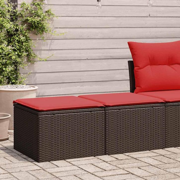 vidaXL 2-delige Loungeset met kussens poly rattan acacia, Tuin en Terras, Tuinsets en Loungesets, Loungeset, Nieuw, Verzenden