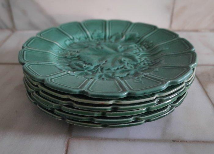 Sarreguemines Barbotine 19e eeuwse dessertbordjes - Service, Antiek en Kunst, Antiek | Glaswerk en Kristal