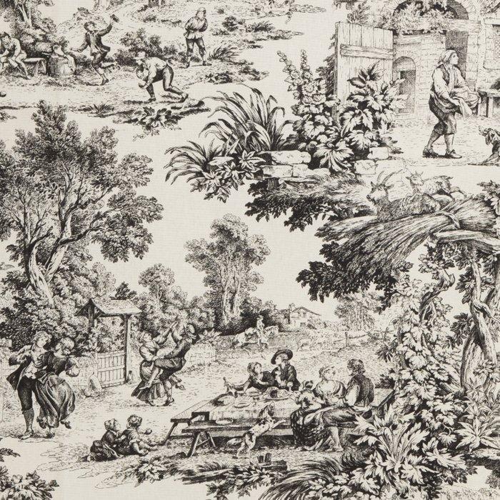 Textile - 250 cm - 280 cm - Toile de Jouy Nero, Antiek en Kunst, Curiosa en Brocante