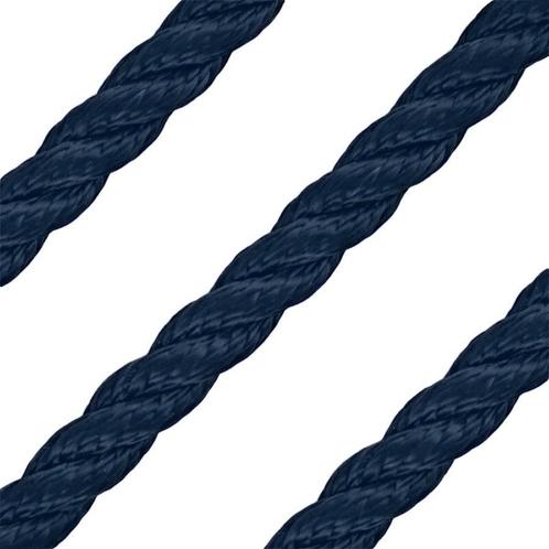 8mm Landvast & Ankerlijn 3-Strengs Polyester Blauw, Watersport en Boten, Bootonderdelen, Nieuw, Ophalen of Verzenden