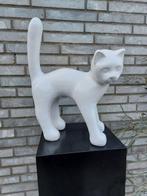 Statue, Garden statue - Cat - Color white - 46 cm -
