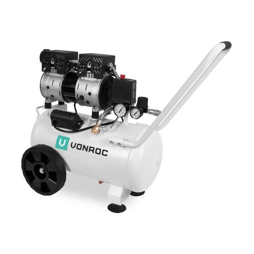 Stille Compressor – 57,5dB | 24 L - Olievrij – 750W - Wit, Doe-het-zelf en Bouw, Compressors, Nieuw, Verzenden