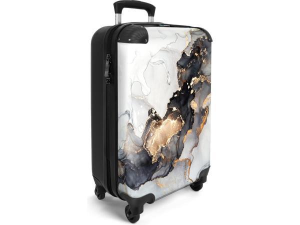 Veiling - Handbagage koffer lichtgewicht marmer wit zwart 36, Motoren, Accessoires | Koffers en Tassen