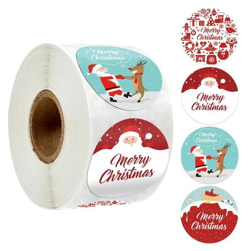 500 Kerst Stickers Op Rol - 2.5cm - Kerststickers -, Hobby en Vrije tijd, Stickers en Plaatjes, Verzenden