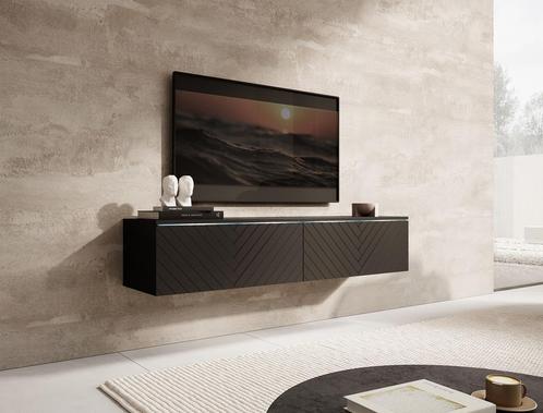 Meubella TV-Meubel Dixon zwart 140cm hangend, Huis en Inrichting, Kasten |Televisiemeubels, Nieuw, 100 tot 150 cm, Overige materialen