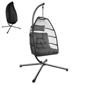 tectake Hangstoel Ariane met standaard en kussens 160kg - do, Verzenden, Nieuw