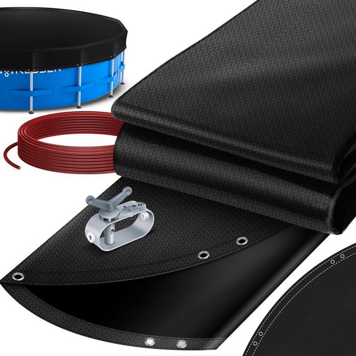 KESSER® Zwembad zonnezeil - Afdekzeil - Ø488cm - Zwart •, Tuin en Terras, Zwembad-toebehoren, Nieuw, Verzenden