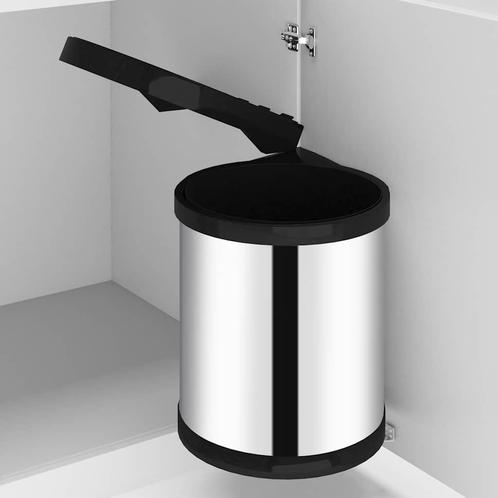 vidaXL Keukenvuilnisbak inbouw 12 L roestvrij staal, Huis en Inrichting, Woonaccessoires | Prullenbakken, Nieuw, Verzenden