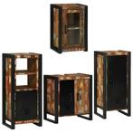 vidaXL Badkamermeubel Set 4 pcs Multikleur Massief, Huis en Inrichting, Verzenden, Nieuw