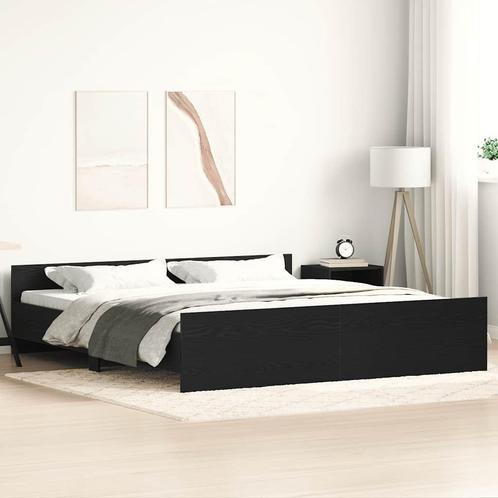 vidaXL Bedframe zonder matras 200x200 cm bewerkt hout zwart, Huis en Inrichting, Slaapkamer | Bedden, Nieuw, Verzenden