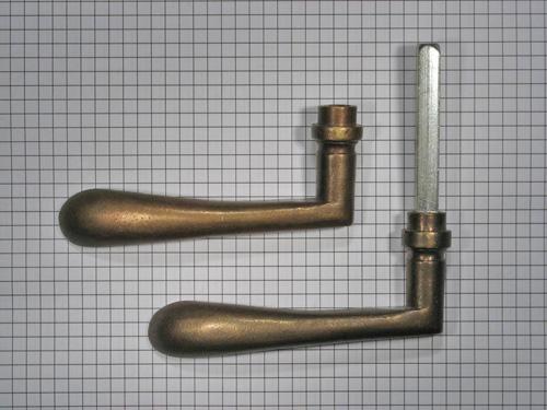 Set deurklinken messing antiek, Doe-het-zelf en Bouw, Hang- en Sluitwerk, Klink of Kruk, Nieuw, Overige materialen