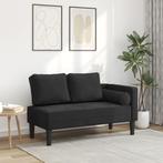 vidaXL Chaise longue met kussens fluweel zwart, Huis en Inrichting, Zetels | Zetels en Chaises Longues, Verzenden, Nieuw