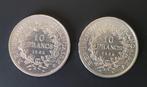 France. Lot de 5 monnaies en argent (10 Francs et 50 Francs