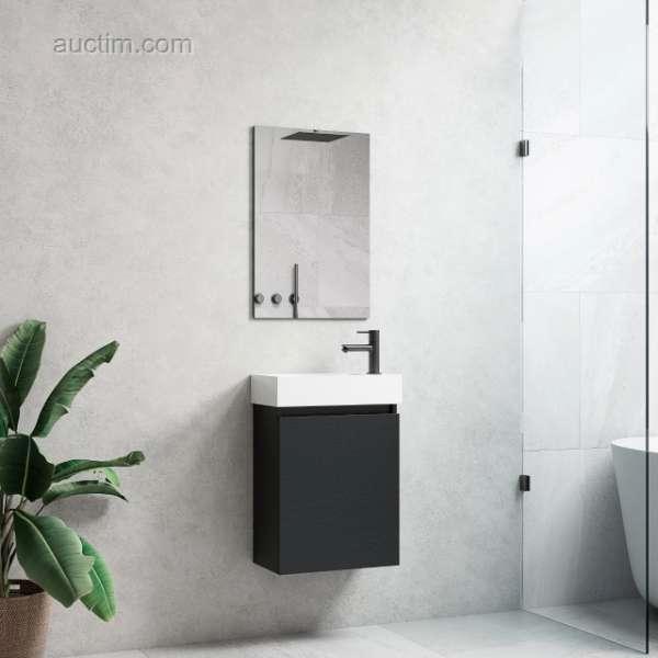 1 x 40cm Toiletmeubel Zwart Eik - Como 40-06..., Doe-het-zelf en Bouw, Verwarming en Radiatoren, Ophalen