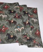 Stof Equitazione Exclusief met paarden in galop - 300x280, Antiek en Kunst