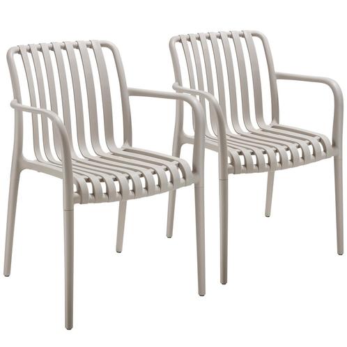 tectake Tuinstoelen Alcudia, weerbestendig, stapelbaar - tau, Tuin en Terras, Overige Tuin en Terras, Verzenden