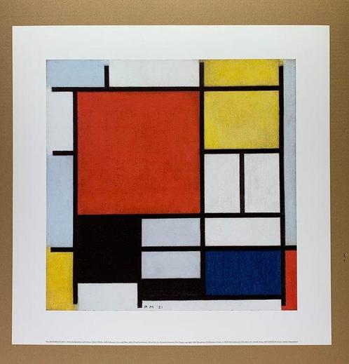 Piet Mondrian - Composition yellow, black, gray, blue -, Antiek en Kunst, Antiek | Meubels | Stoelen en Sofa's