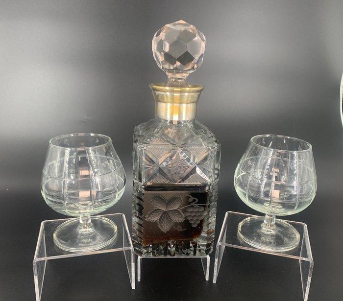 Czech Republic, Bohemia - Cut Crystal Decanter & Brandy, Antiek en Kunst, Antiek | Zilver en Goud