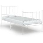 vidaXL Cadre de lit Blanc Métal 90x200 cm, Maison & Meubles, Chambre à coucher | Lits, Neuf, Verzenden