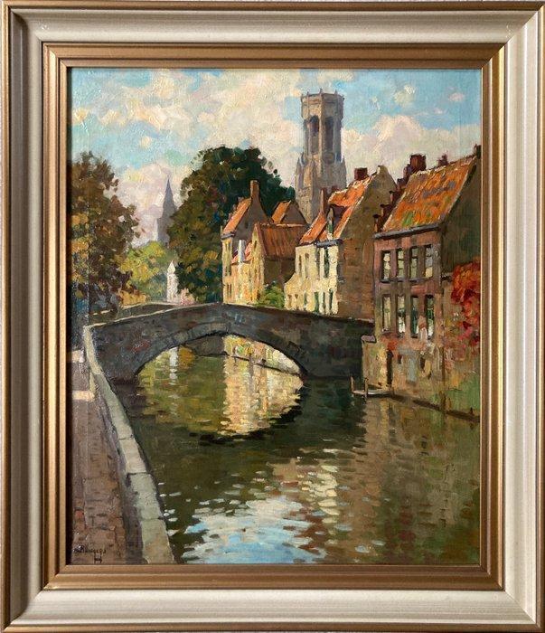 Ben Viegers (1886-1947) - Brugge Canal Scene, Antiek en Kunst, Kunst | Schilderijen | Klassiek