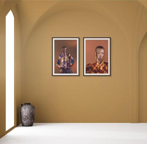 Marta Romashina - South African Silhouettes (diptych), Antiek en Kunst, Kunst | Schilderijen | Modern