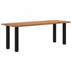 vidaXL Eettafel met natuurlijke rand 220x80x74 cm massief, Huis en Inrichting, Tafels | Eettafels, Verzenden, Nieuw
