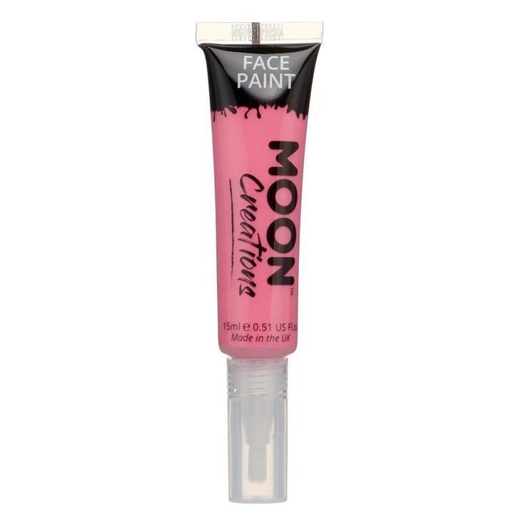 Moon Creations Face Paint with Brush Applicator Bright Pink, Hobby en Vrije tijd, Feestartikelen, Nieuw, Verzenden