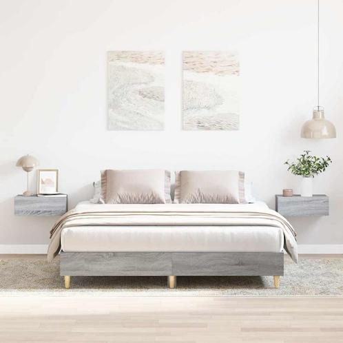 vidaXL Bedframe zonder matras 150x200 cm spaanplaat grijs, Huis en Inrichting, Slaapkamer | Bedden, Nieuw, Verzenden