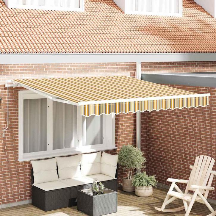 vidaXL Inklapbare Luifel Multikleur 350 x 250 cm, Tuin en Terras, Zonneschermen, Nieuw, Verzenden
