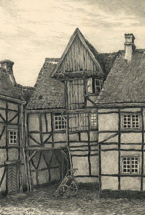 Dulieu, Jean - 1 Original drawing - vrij werk - Reiskoets in, Boeken, Stripverhalen