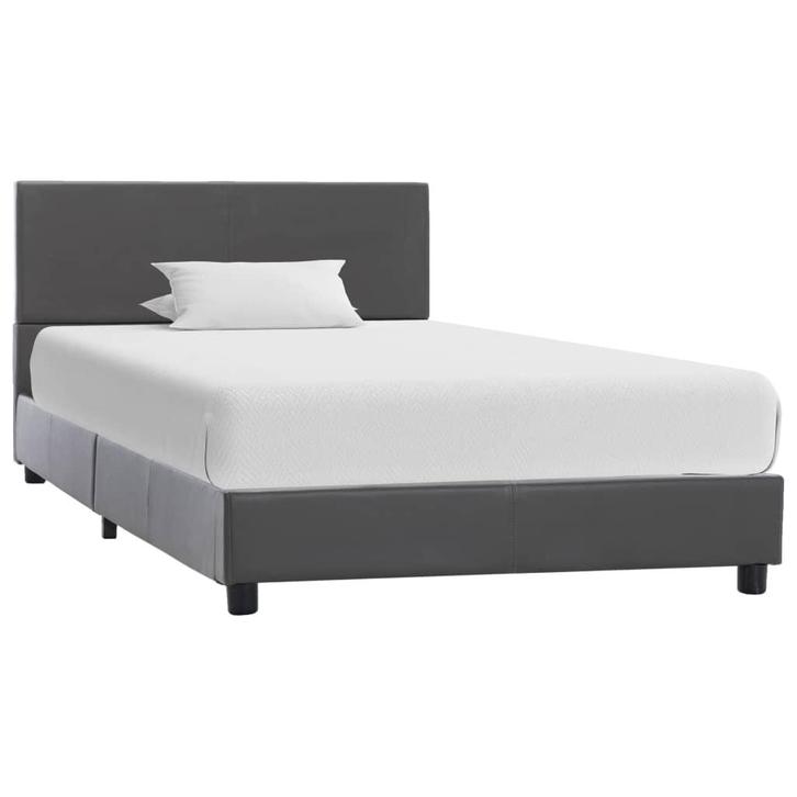 vidaXL Bedframe kunstleer grijs 100x200 cm, Huis en Inrichting, Slaapkamer | Bedden, Nieuw, Verzenden
