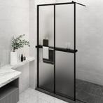 vidaXL Paroi de douche avec étagère Noir 118x190cm Verre, Verzenden