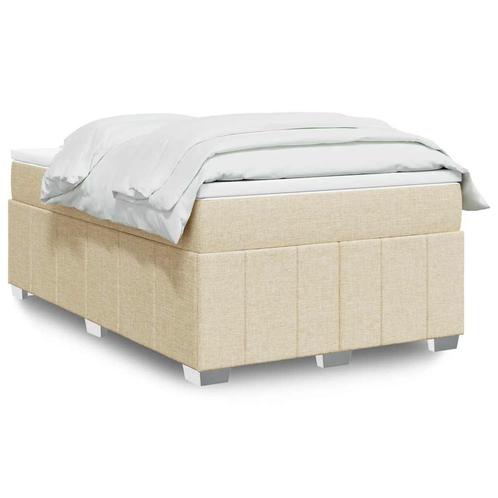 vidaXL Boxspring met matras stof crèmekleurig 120x200 cm, Huis en Inrichting, Slaapkamer | Bedden, Nieuw, Verzenden