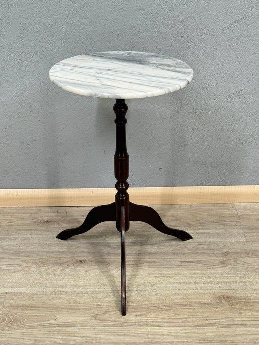 Bijzettafel - Hout, Marmer - Houten bijzettafel, Antiek en Kunst, Curiosa en Brocante