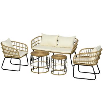 Tuinmeubelset - Rotan Royale - Kussens - Beige, Ophalen of Verzenden