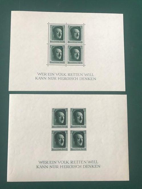 Duitse Rijk 1937 - Hitler blok getand en ongetand - Michel, Postzegels en Munten, Postzegels | Europa | Duitsland