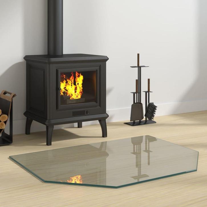 vidaXL Glasplaat openhaard zeshoekig 80x60 cm, Doe-het-zelf en Bouw, Glas en Ramen, Nieuw, Verzenden