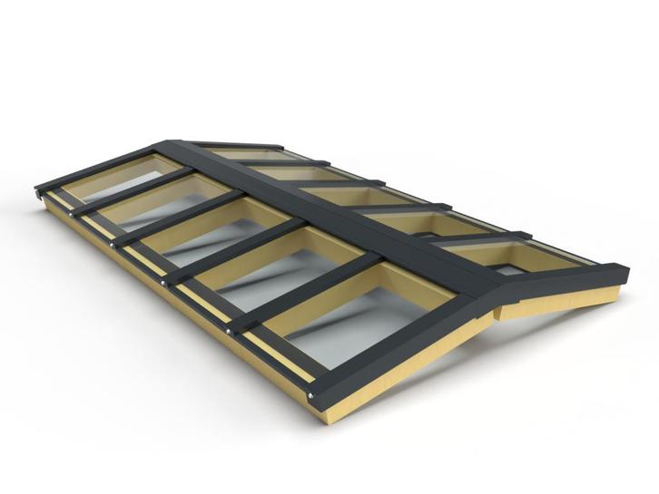 Zelfbouw lichtstraat 10 vak zadeldak 3750x1920mm-Gelaagd enk, Doe-het-zelf en Bouw, Dakpannen en Dakbedekking, Nieuw, Verzenden