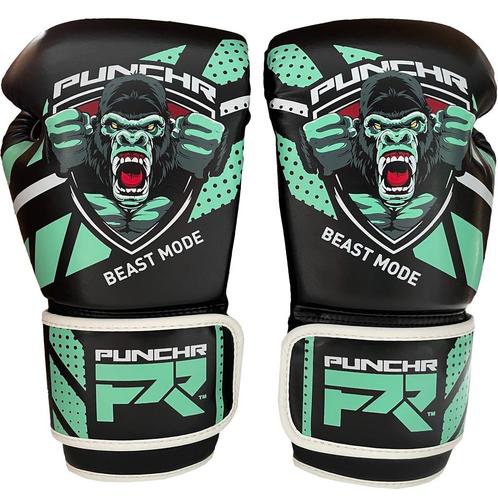 PunchR™ Beast Mode Bokshandschoenen Kids Zwart Groen, Sport en Fitness, Boksen, Bokshandschoenen, Nieuw, Verzenden