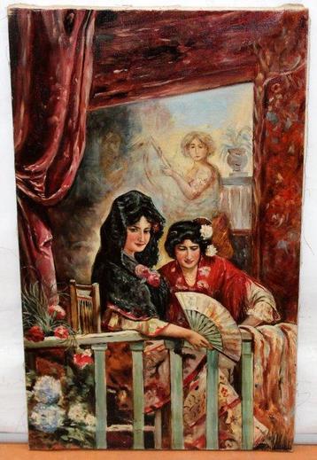 École espagnole (XX) - Pareja de andaluzas (tras José Garcia