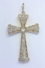 Hanger - 18 karaat Geel goud - Diamant - Kruis, Edwardiaans
