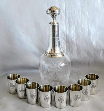 Louis Coignet - Service à liqueur (9) - Argent 950 - Sans