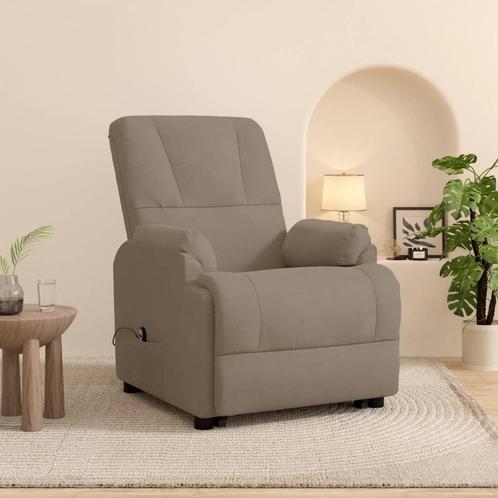 vidaXL Sta-op-stoel verstelbaar kunstsuède taupe, Huis en Inrichting, Fauteuils, Nieuw, Verzenden