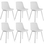 tectake Kunststofstoelen Mave, ergonomisch, 120 kg - wit/chr, Verzenden, Nieuw