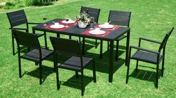 Stalen tuintafel 156x78 cm - Weerbestendig en eenvoudig t... beschikbaar voor biedingen