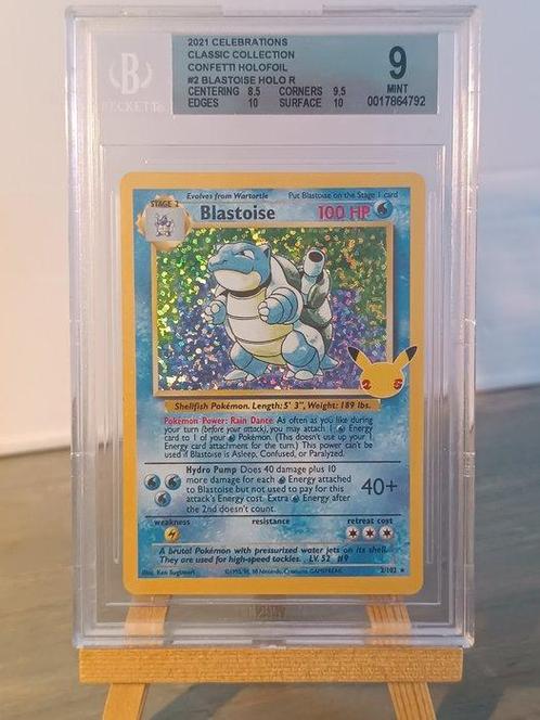 Pokémon - 1 Graded card - Blastoise 2/102 Foil - Beckett 9 -, Hobby en Vrije tijd, Verzamelkaartspellen | Pokémon