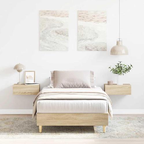 vidaXL Bedframe zonder matras 90x200 cm spaanplaat sonoma, Huis en Inrichting, Slaapkamer | Bedden, Nieuw, Verzenden