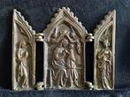Antiek bronzen Icoon drieluikje - Maria met kind - Antiek -