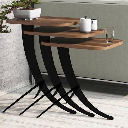 Set van 3 bijzettafels Pion | Hannah Home, Huis en Inrichting, Tafels | Bijzettafels, Nieuw, Overige materialen, Verzenden